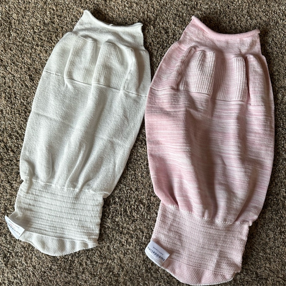 Swaddelini - Cozy Kids Sleep Sacks - White and Pink